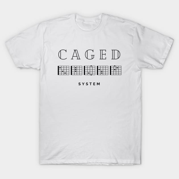 Caged System Guitar Chords Light Theme T-Shirt by nightsworthy